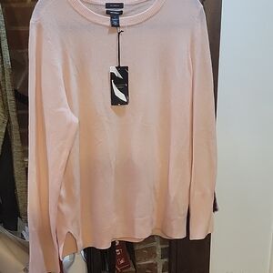 Halogen Pink Crew Neck Long Sleeve Sweatshirt